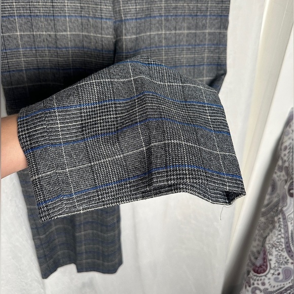 Kasper Relaxed Fit Tailored Pants Small Blue & Gray Plaid Pull On Elastic Waist - Picture 12 of 17
